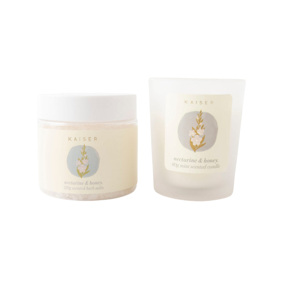 Flower Beauty Candle & Bath Salt Set Mini Birth Flower - GLADIOLUS